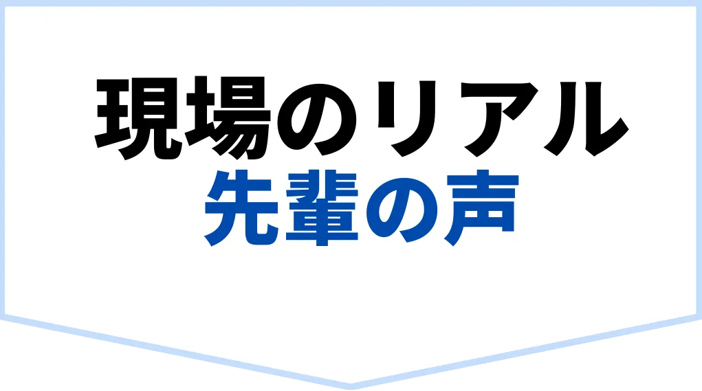 現場のリアル先輩の声